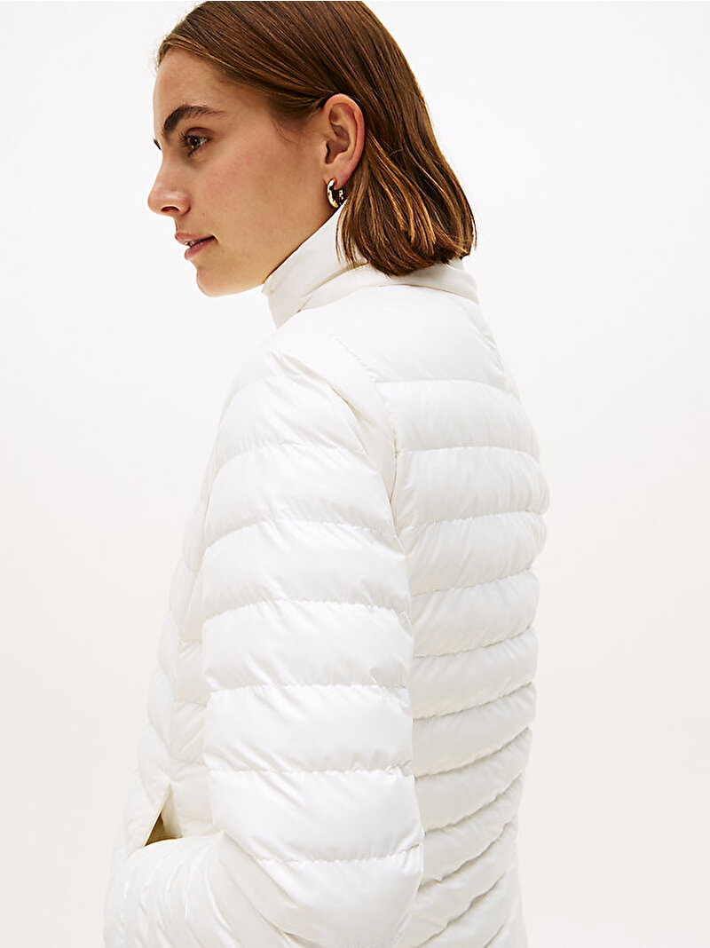 Kadın Padded Slim Puffer Mont Beyaz  WW0WW47351YA8