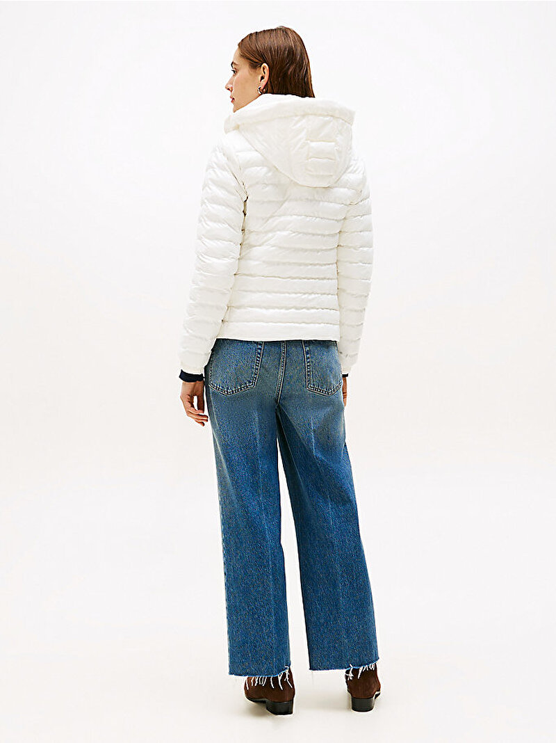 Kadın Padded Slim Puffer Mont Beyaz  WW0WW47351YA8