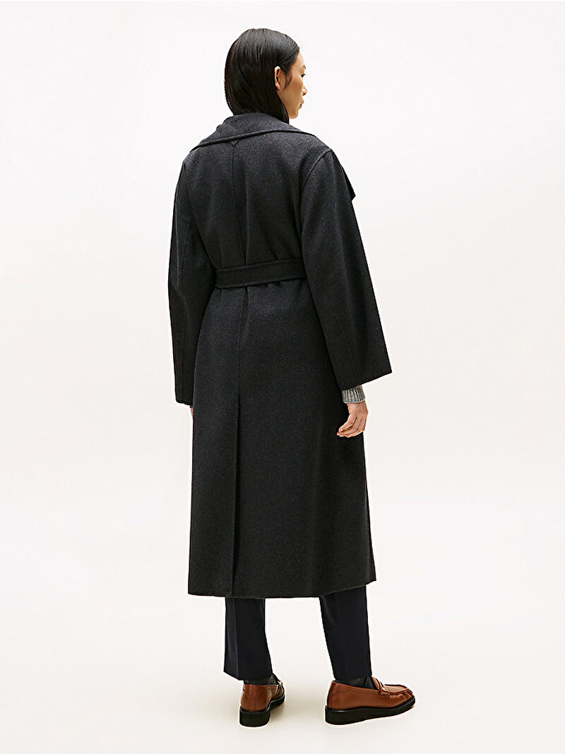 Kadın Wool Relax Atkılı Kaban Gri WW0WW46551P4E