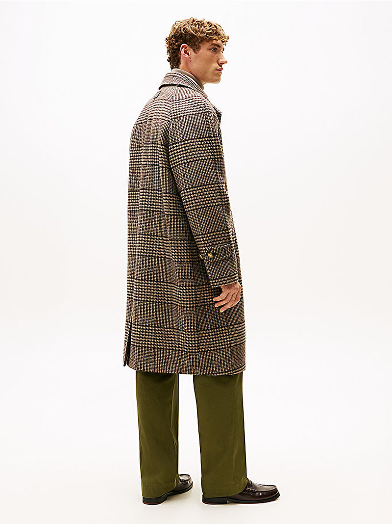 Erkek Wool Check Kaban Kahverengi MW0MW406330M7