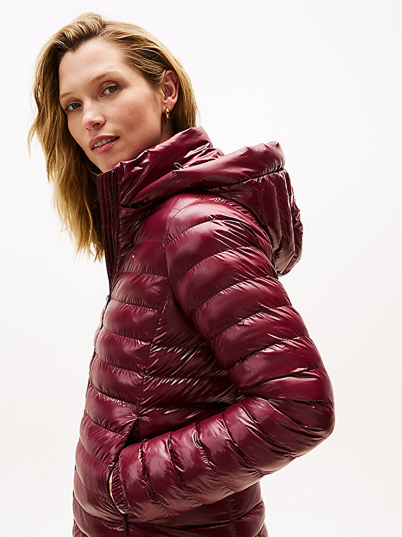 Kadın Padded Slim Puffer Mont Kırmızı WW0WW47351XIH