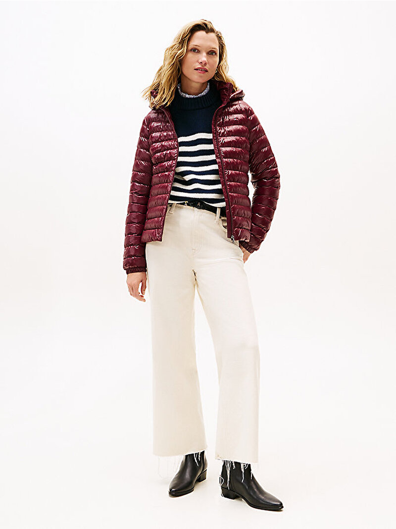 Kadın Padded Slim Puffer Mont Kırmızı WW0WW47351XIH