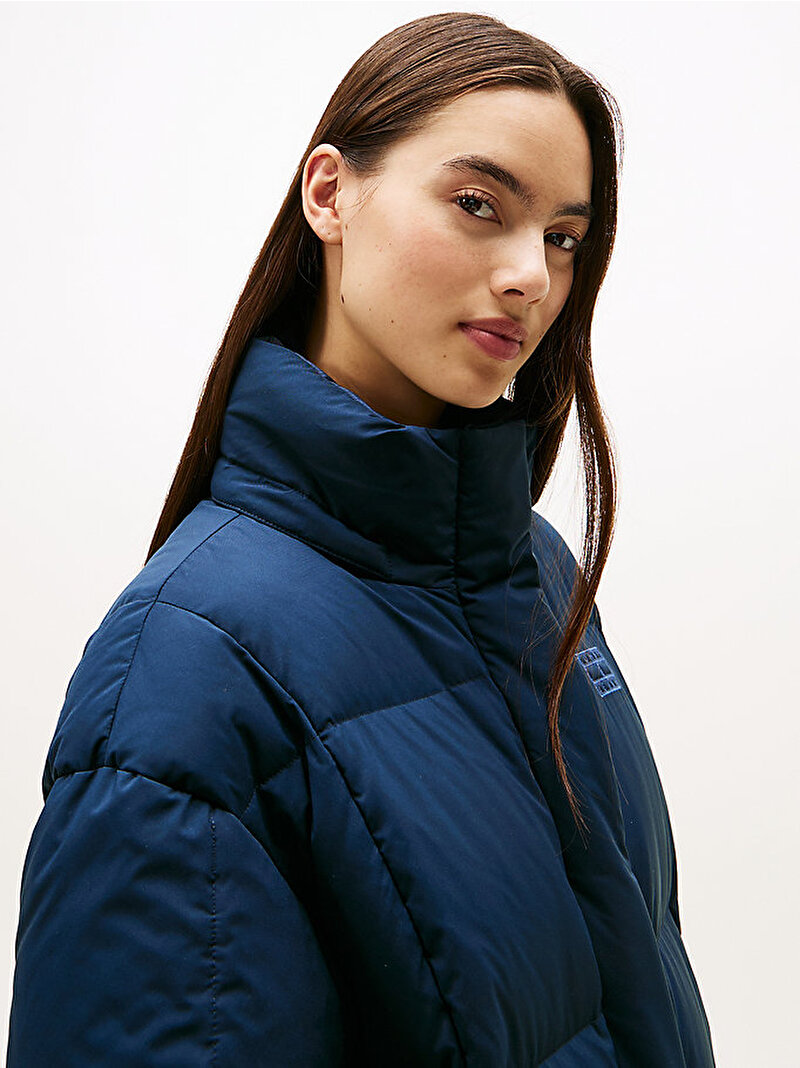 Kadın TJW Alaska Grid Puffer Mont Lacivert DW0DW21977C1G