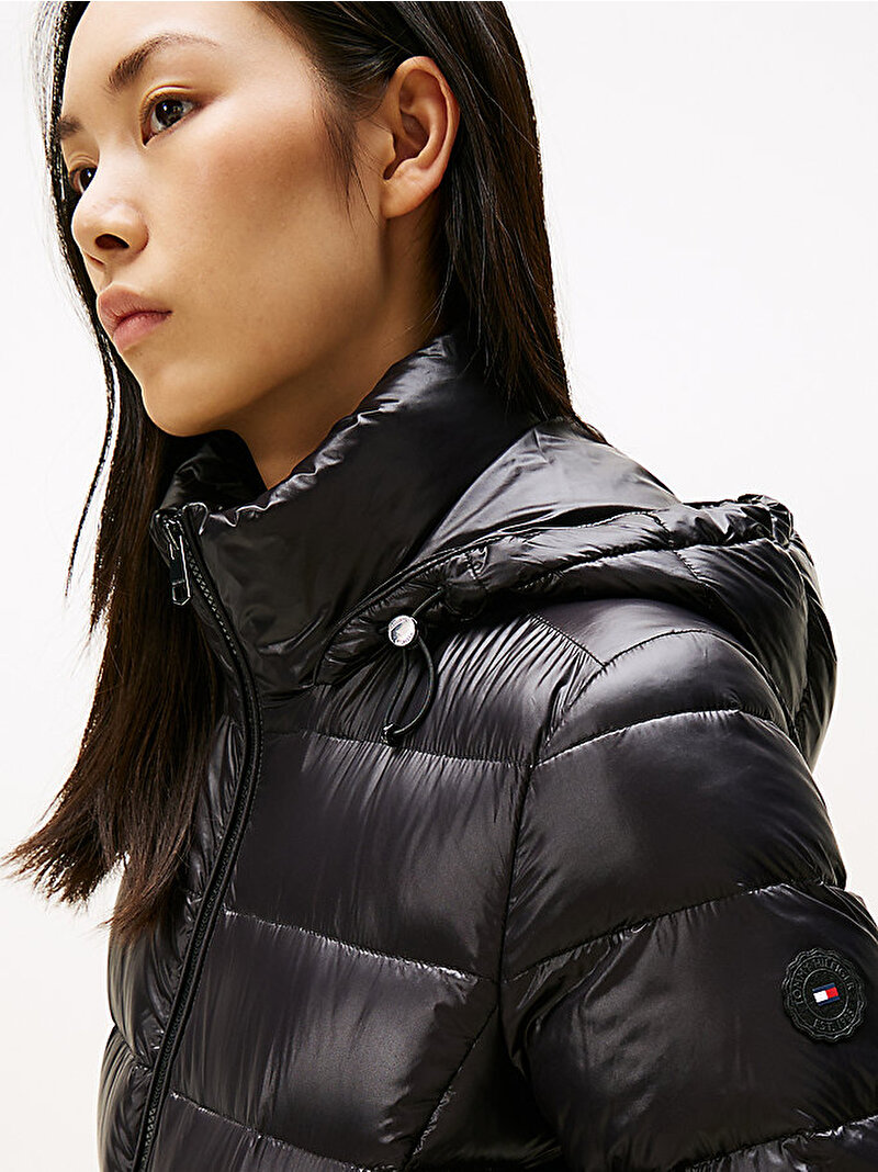 Kadın Gloss Down Puffer Mont Siyah WW0WW47354BDS