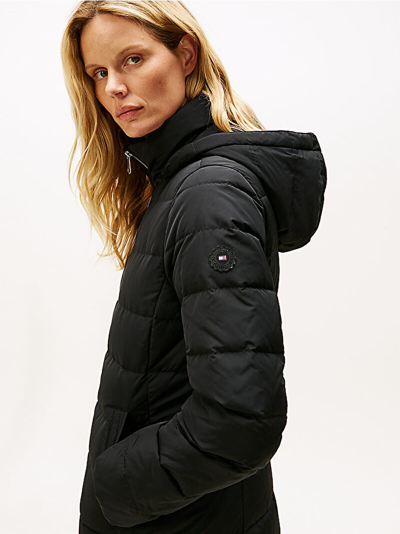 Kadın Down Slim Puffer Mont Siyah WW0WW47540BDS