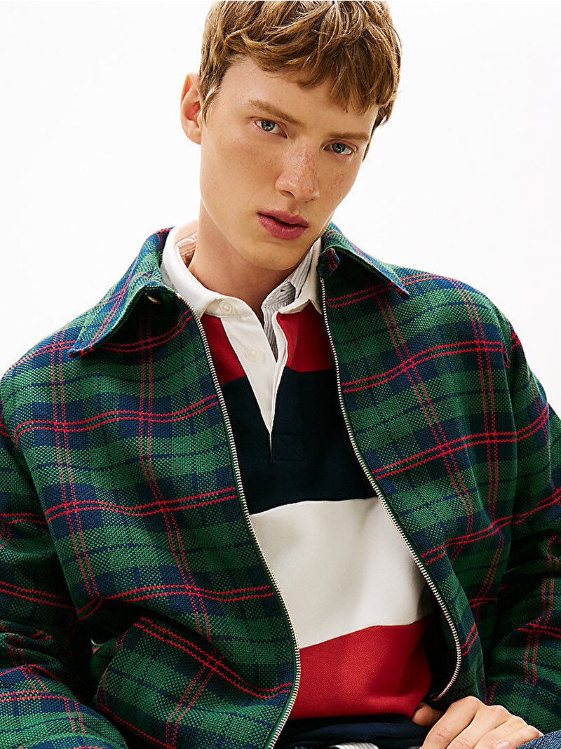 Unisex Tommy Girl Padded Tartan Kaban Yeşil DN0DN00097L6K