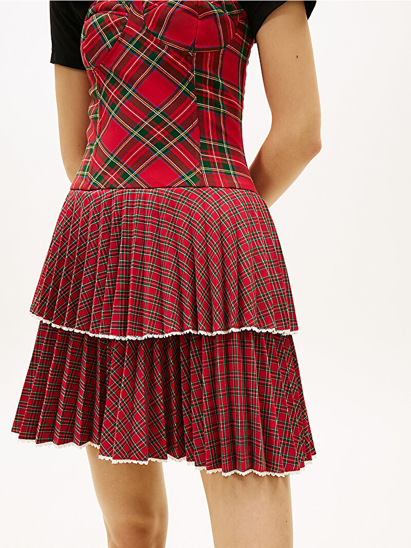 Kadın Tommy Girl Tartan Bustier Elbise Çok renkli DW0DW22487XLF