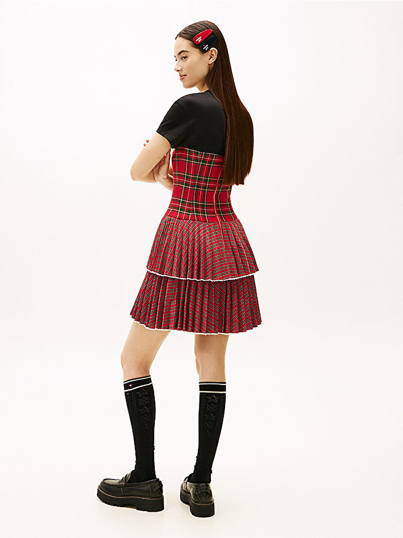 Kadın Tommy Girl Tartan Bustier Elbise Çok renkli DW0DW22487XLF