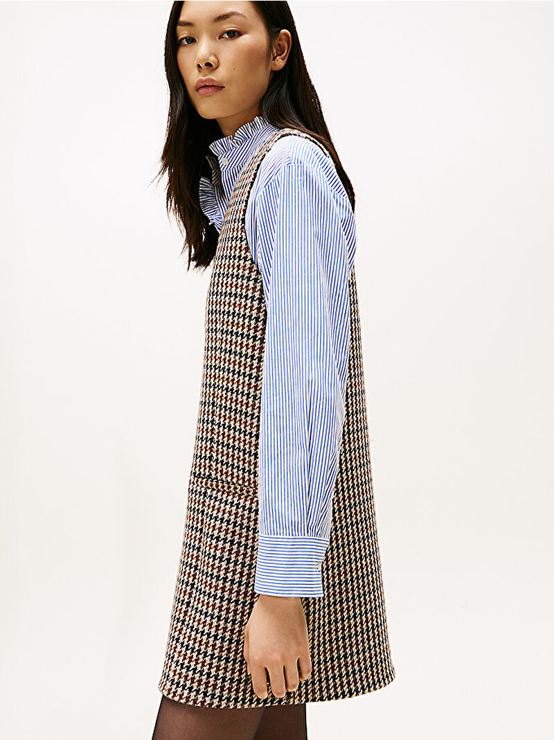 Kadın Heritage Check Elbise Kahverengi WW0WW482670NA