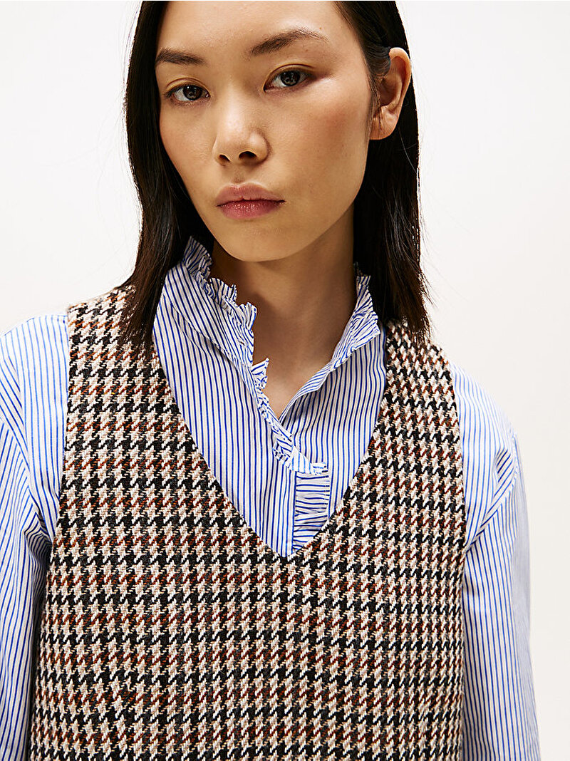 Kadın Heritage Check Elbise Kahverengi WW0WW482670NA