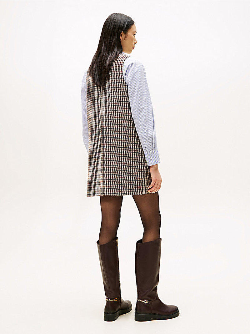 Kadın Heritage Check Elbise Kahverengi WW0WW482670NA