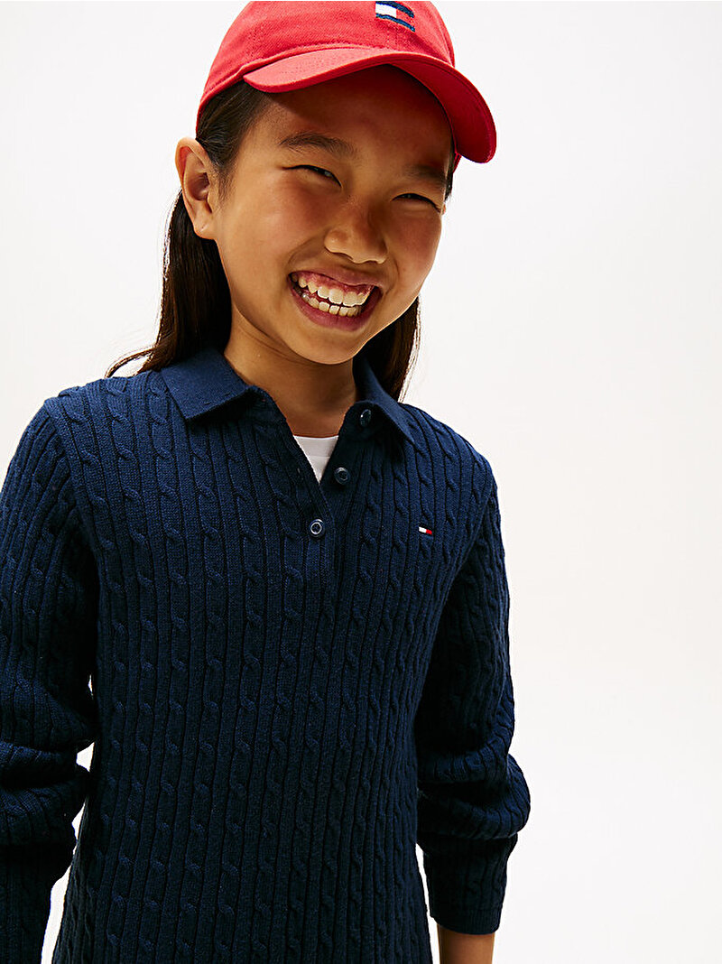 Kız Çocuk Cable Kazak Elbise Lacivert KG0KG08789C1G