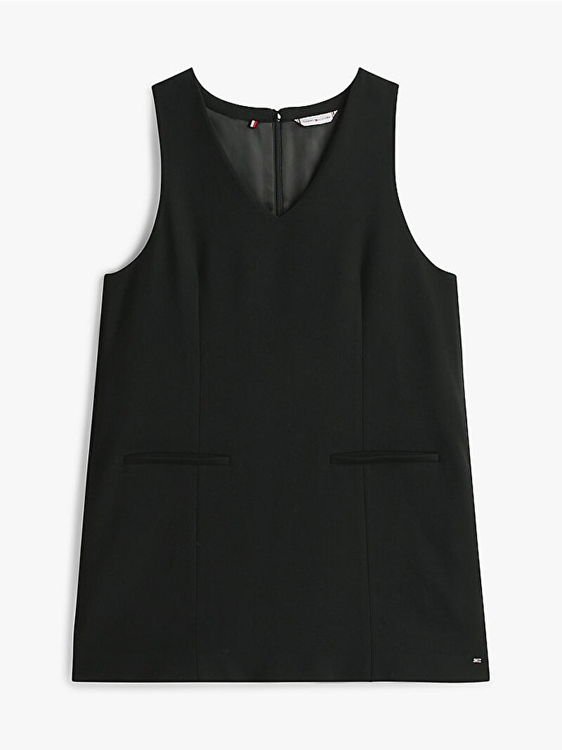 Kadın Punto V Yaka Mini Elbise Siyah WW0WW48264BDS