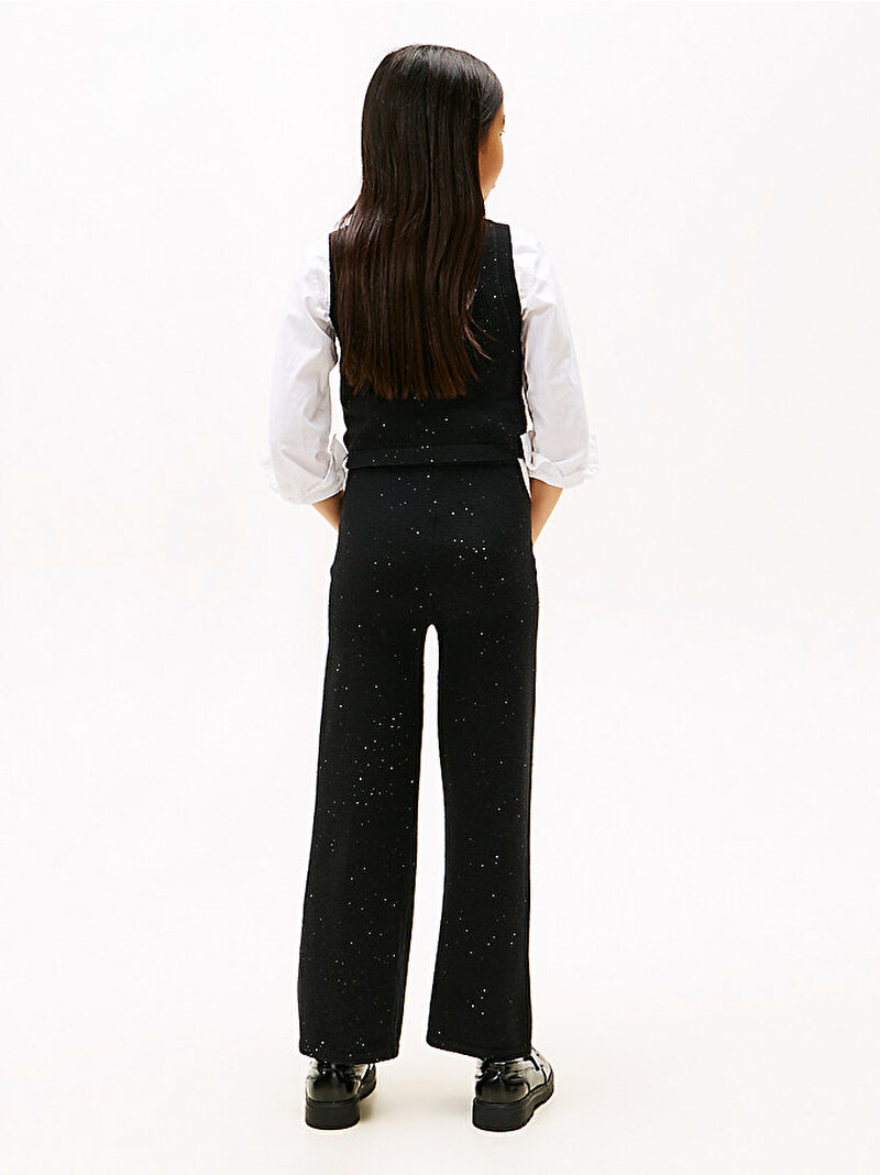 Kız Çocuk Wide Leg Sequins Pantolon Siyah KG0KG08911BDS