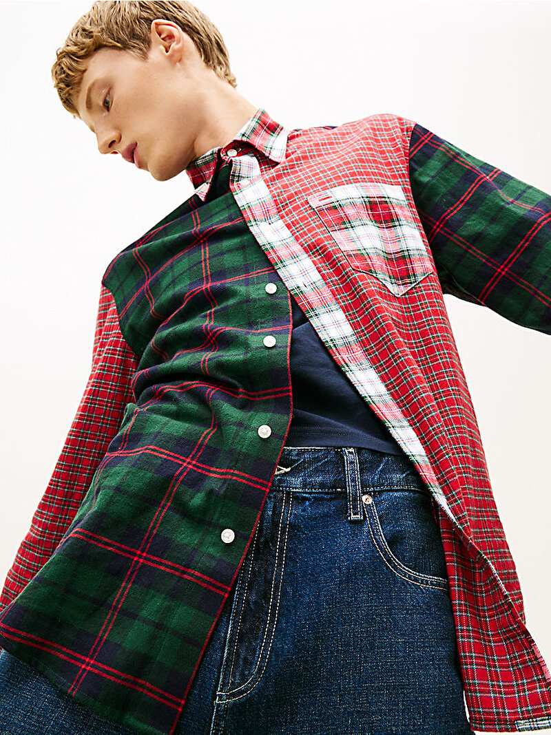 Unisex Tommy Girl Tartan Patchwork Gömlek Çok renkli DN0DN00090XLI