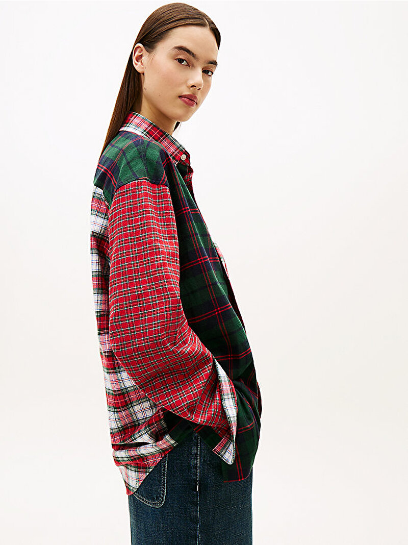 Unisex Tommy Girl Tartan Patchwork Gömlek Çok renkli DN0DN00090XLI