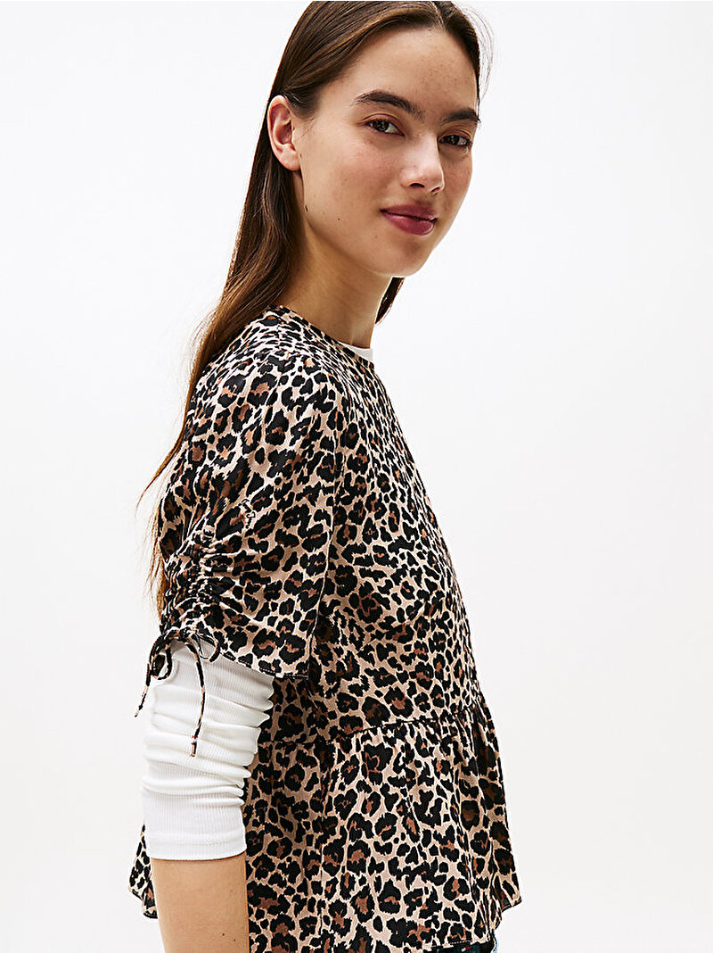 Kadın TJW Tie Sleeve Gömlek Kahverengi DW0DW214580HD