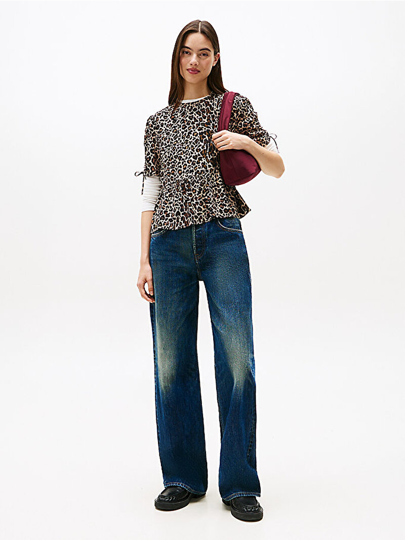 Kadın TJW Tie Sleeve Gömlek Kahverengi DW0DW214580HD