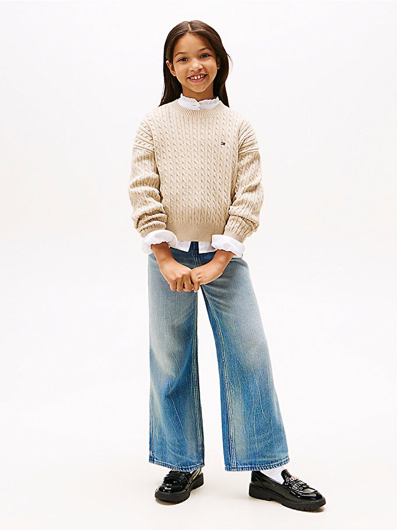 Kız Çocuk Cable Kazak Bej  KG0KG08848AFO