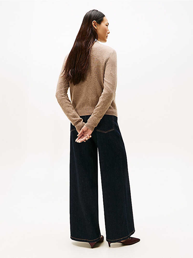 Kadın Wool Cash C-Neck Kazak Bej  WW0WW47470ADL