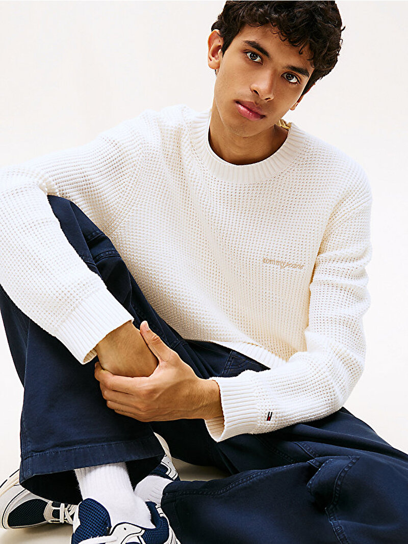 Erkek TJM Regular Chunk Kazak Beyaz  DM0DM22098YBH