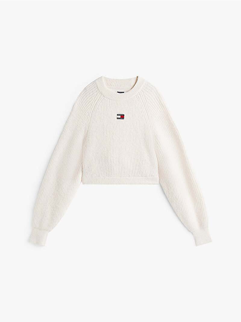 Kadın TJW Crop Badge Kazak Beyaz  DW0DW21677YBH