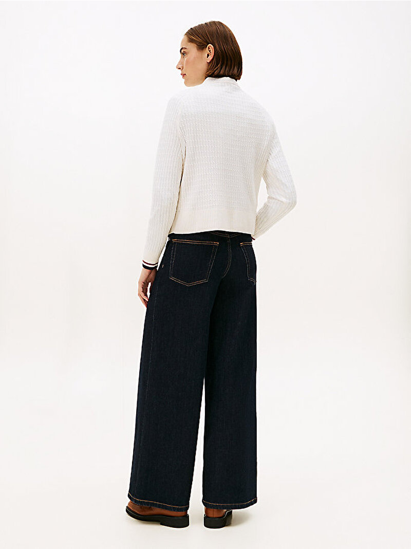 Kadın Wool Cash Cable Kazak Beyaz  WW0WW4641702V