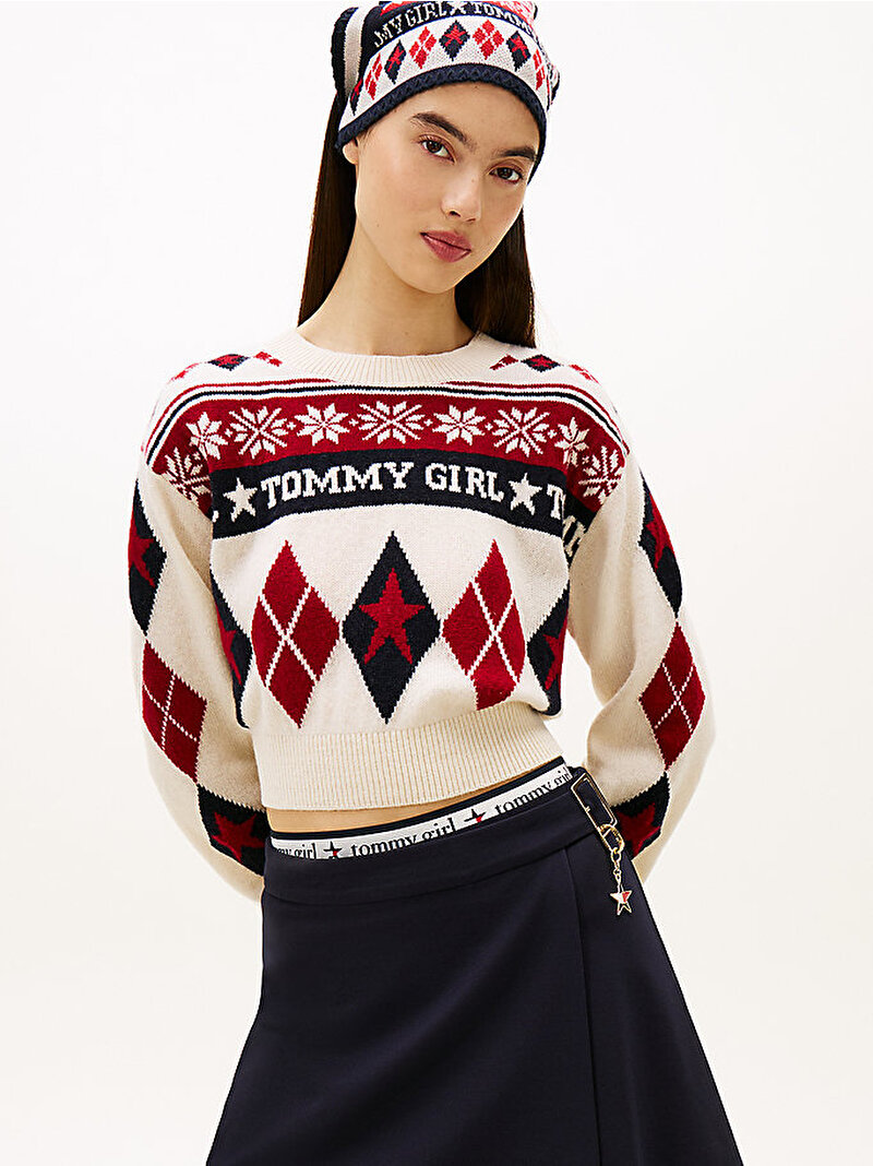 Kadın Tommy Girl Fairisle Kazak Çok renkli DW0DW22498YBL