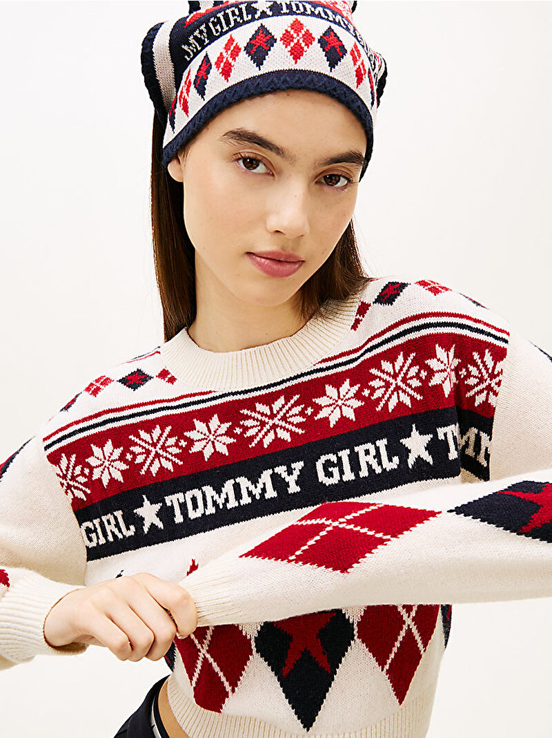 Kadın Tommy Girl Fairisle Kazak Çok renkli DW0DW22498YBL