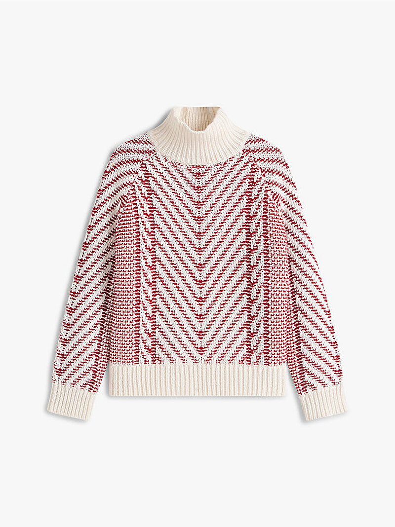 Kadın Textured Cable Mock Neck Kazak Çok renkli WW0WW464100KS