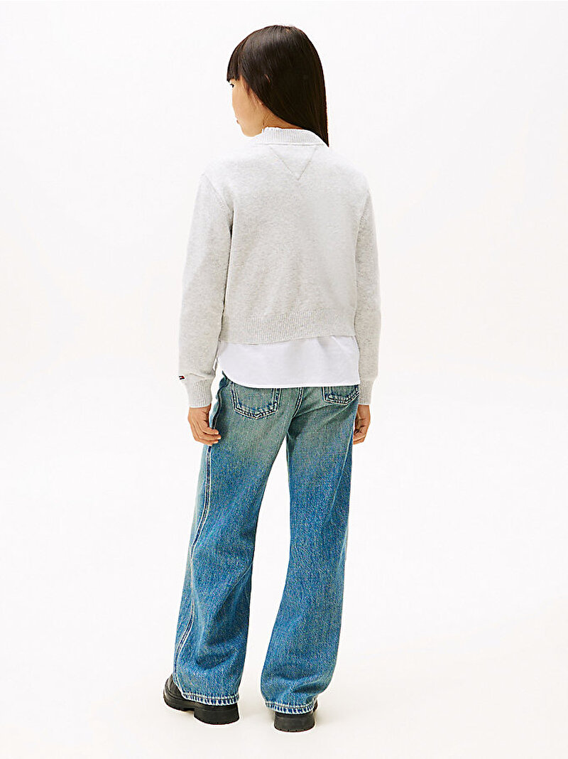 Kız Çocuk TOMMY LOGO SWEATER, P09 Gri KG0KG08842P09