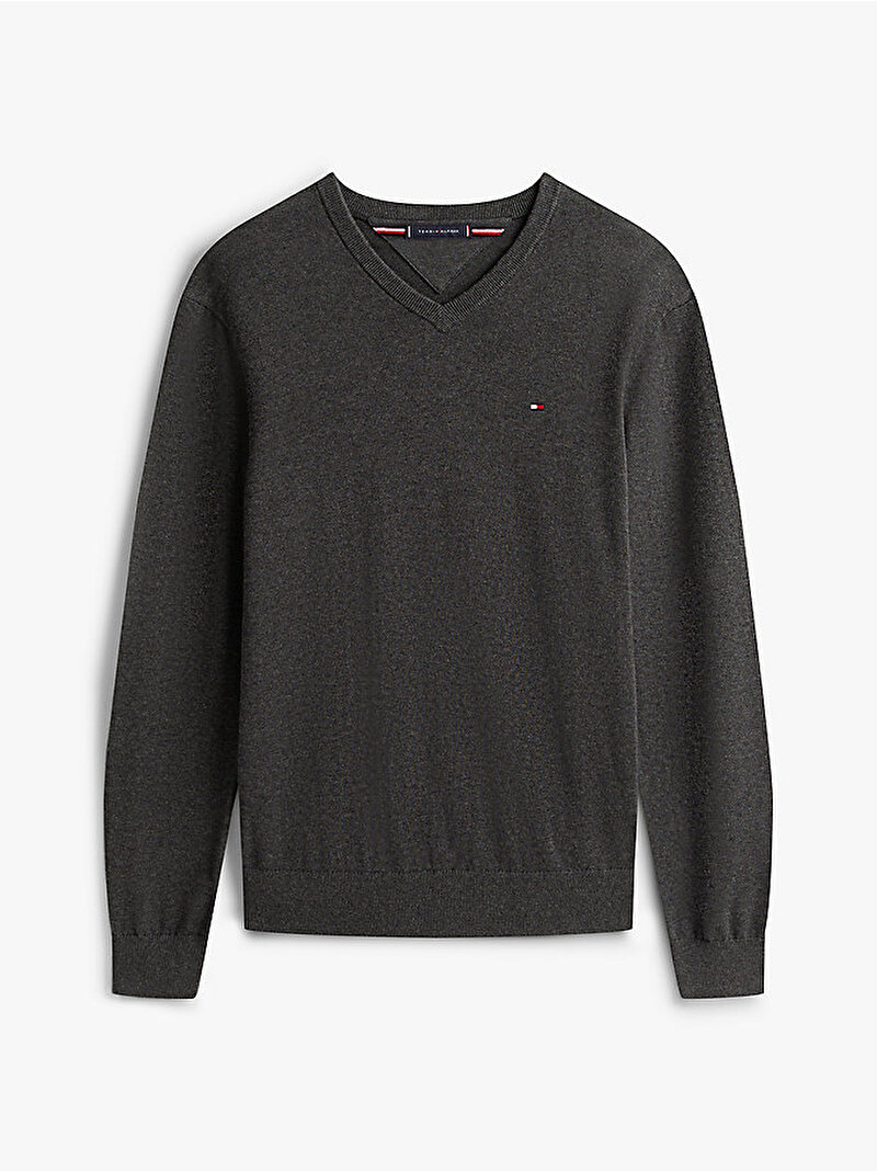 Erkek Essential Cotton Kazak Gri MW0MW14745P92