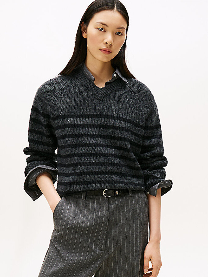 Kadın Chunky Wool Kazak Gri WW0WW464160CS