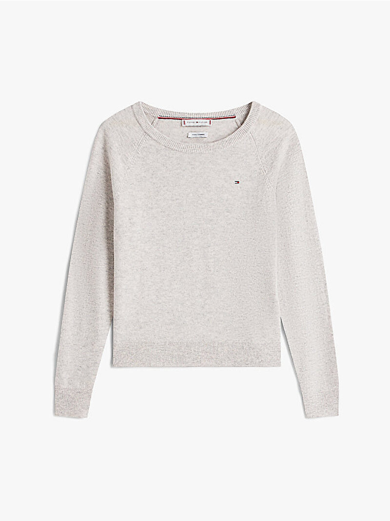 Kadın Wool Cash C-Neck Kazak Gri WW0WW47470P61