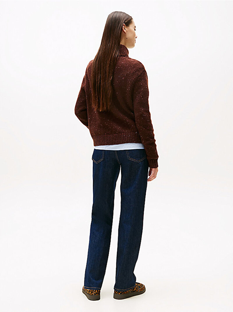 Kadın TJW Nep Turtleneck Kazak Kahverengi DW0DW21687GS7