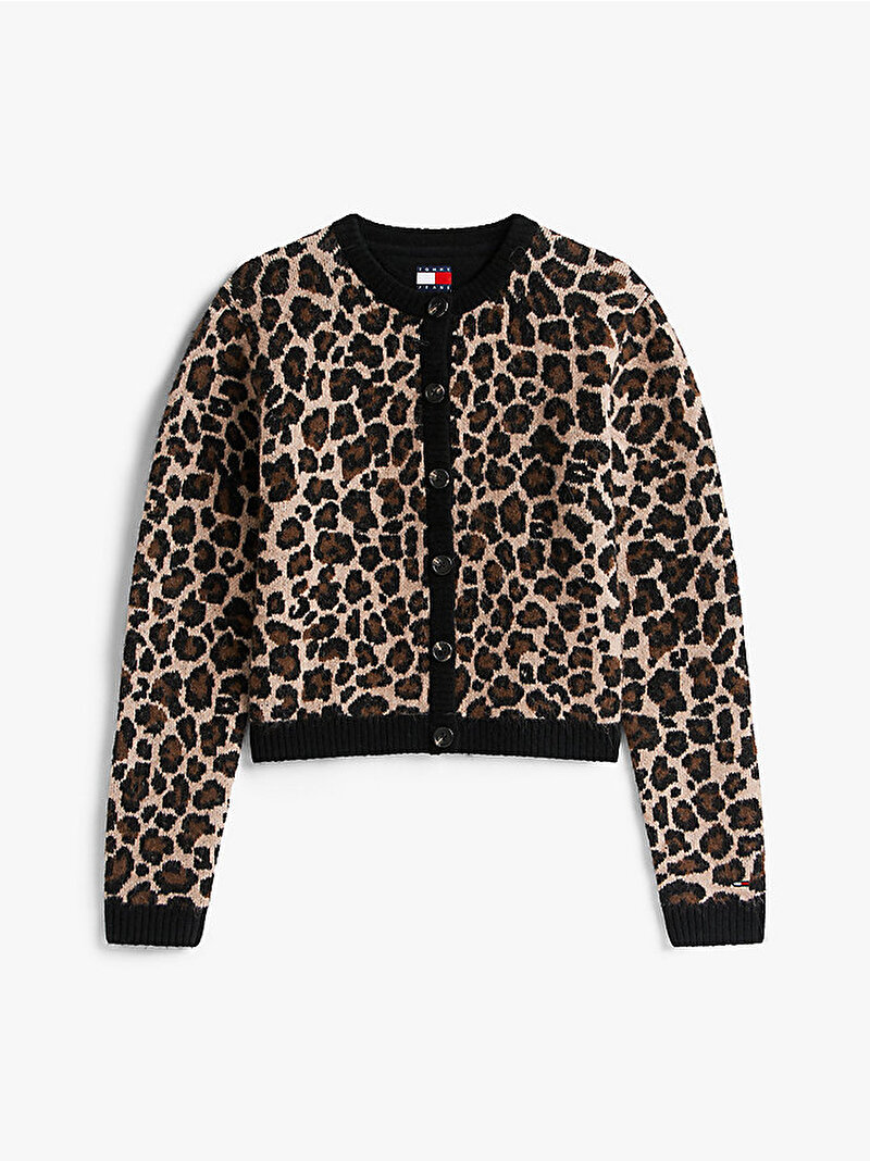 Kadın TJW Leopard Hırka Kahverengi DW0DW219680HD