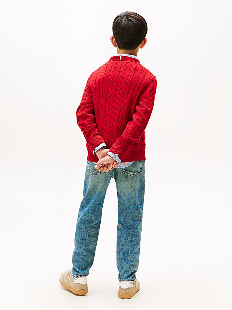 Erkek Çocuk Cotton Cable Kazak Kırmızı KB0KB09753XLD