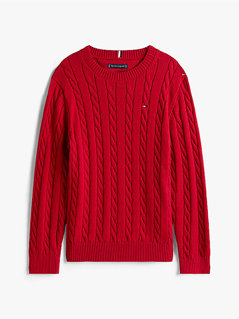 Erkek Çocuk Cotton Cable Kazak Kırmızı KB0KB09753XLD