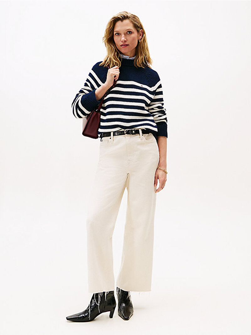 Kadın Cotton Blend Kazak Lacivert WW0WW467590BD