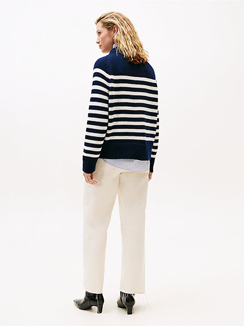 Kadın Cotton Blend Kazak Lacivert WW0WW467590BD