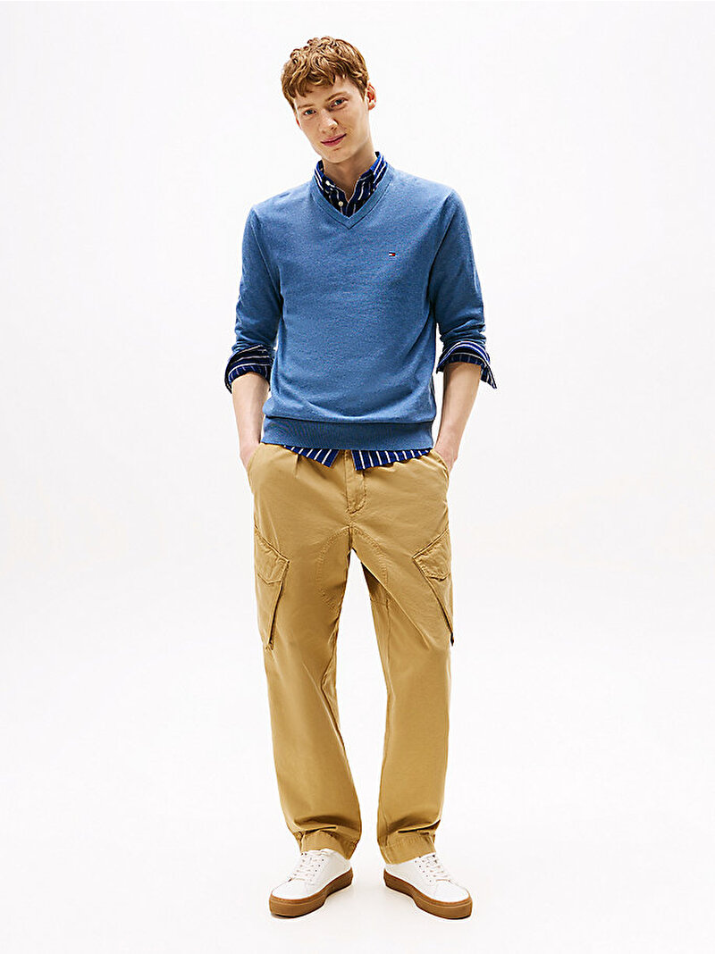 Erkek Essential Cotton Kazak Mavi  MW0MW14745DVC