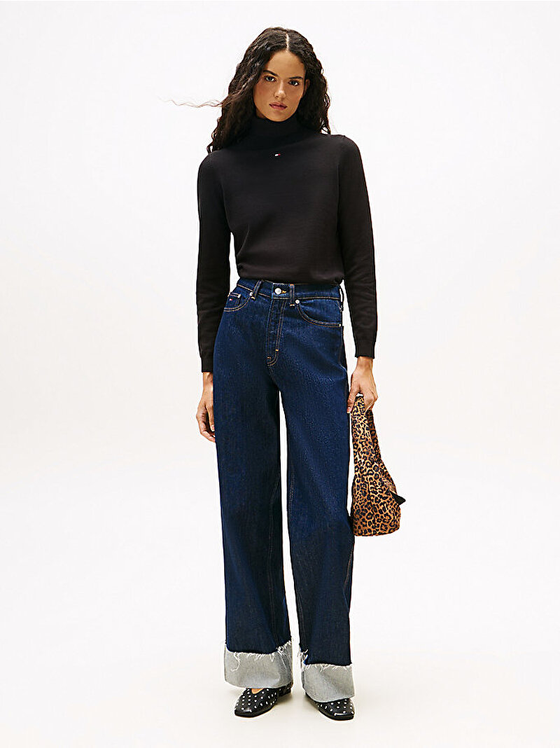 Kadın TJW Essential Turtleneck Kazak Siyah DW0DW21672BDS