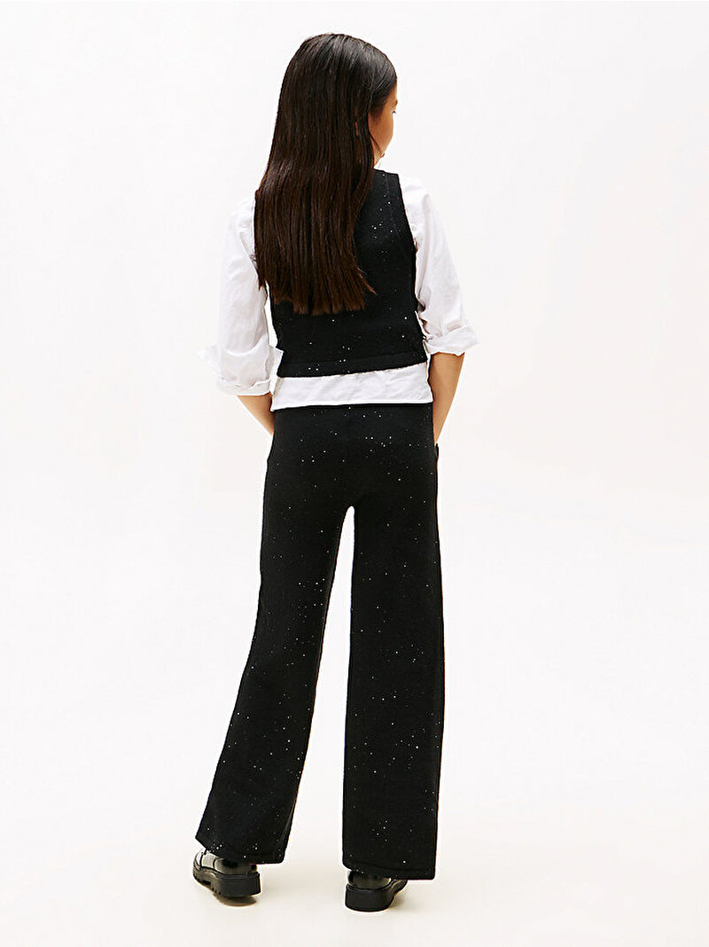 Kız Çocuk Sequins Rib Top Kazak Siyah KG0KG08851BDS