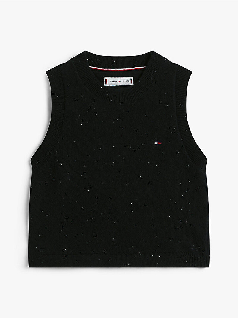 Kız Çocuk Sequins Rib Top Kazak Siyah KG0KG08851BDS