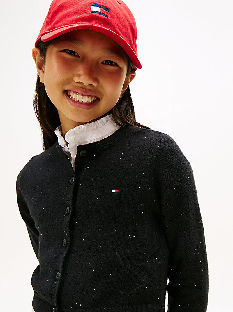 Kız Çocuk Sequins Rib Hırka Siyah KG0KG08852BDS