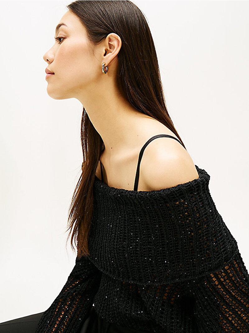 Kadın Festive Sequin Kazak Siyah WW0WW46762BDS