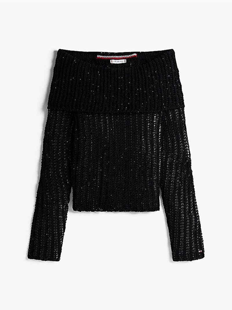 Kadın Festive Sequin Kazak Siyah WW0WW46762BDS