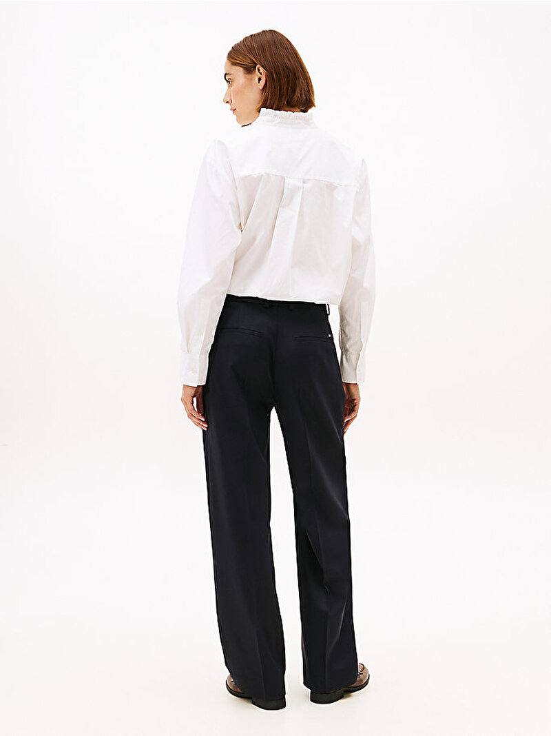 Kadın Timeless Wool Straight Pantolon Lacivert WW0WW48352C1G