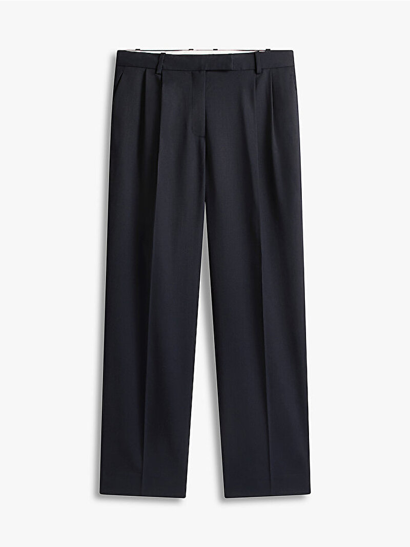 Kadın Timeless Wool Straight Pantolon Lacivert WW0WW48352C1G