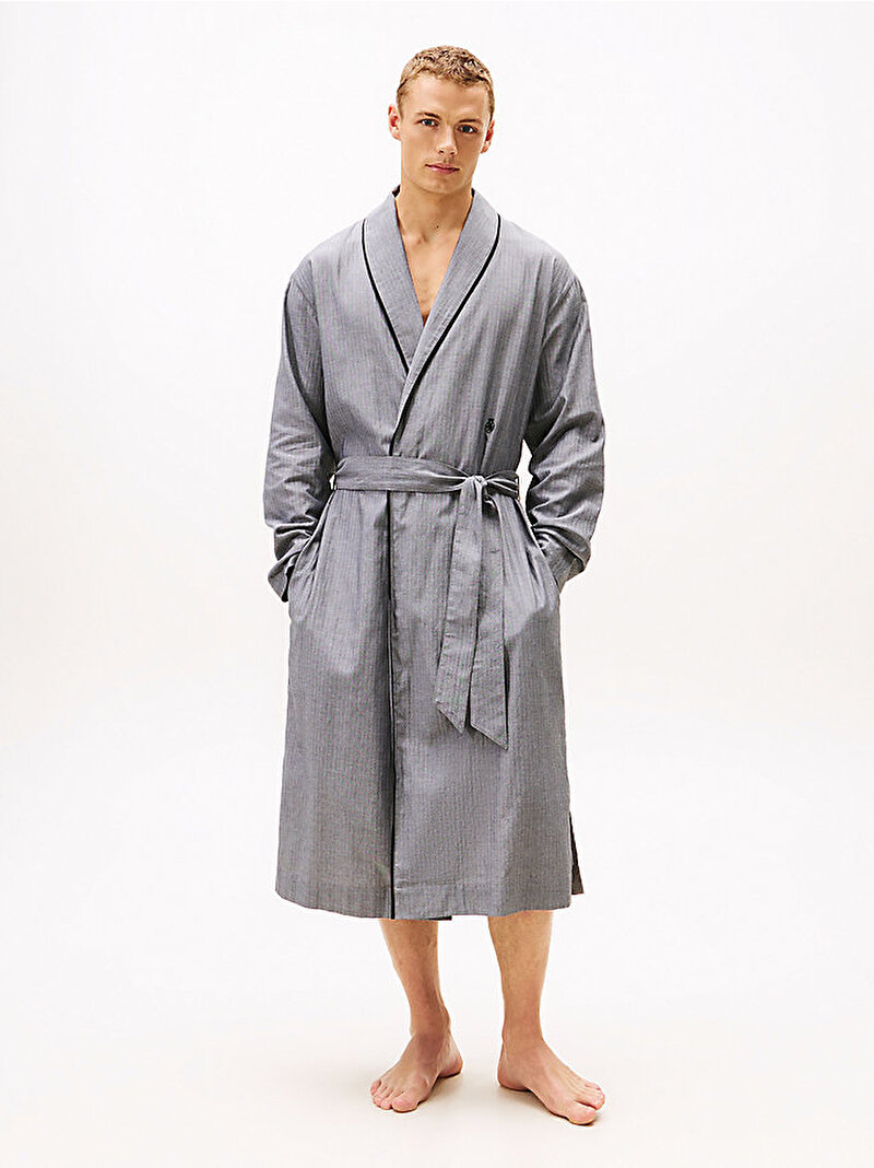 Erkek Woven Herringbone Bornoz Gri UM0UM036030IM